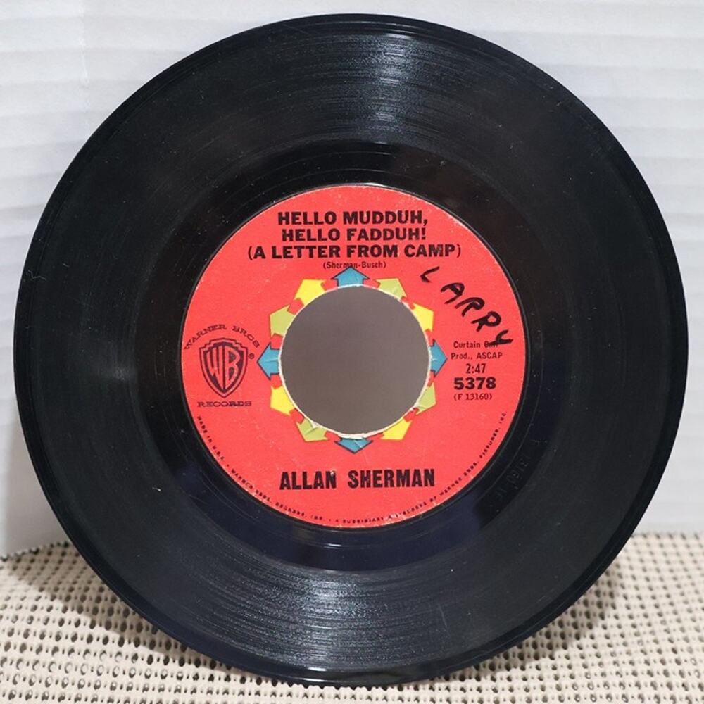 Allan Sherman – Hello Muddah! 7" Single 1963 Warner Bros. Comedy Novelty 45 RPM